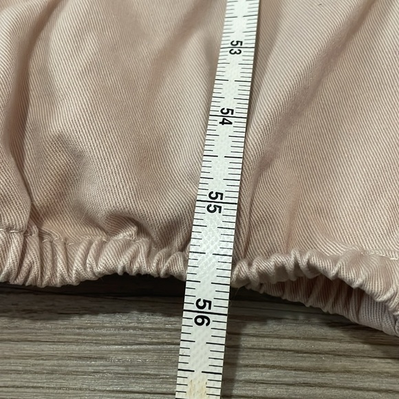 Aerie Tan Softest Utility Jumpsuit One Piece Ruffle Edge Button up Size L - Picture 9 of 10